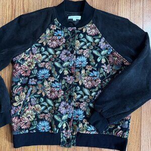 Honey Punch Floral Tapestry Bomber M – Gold Embellished